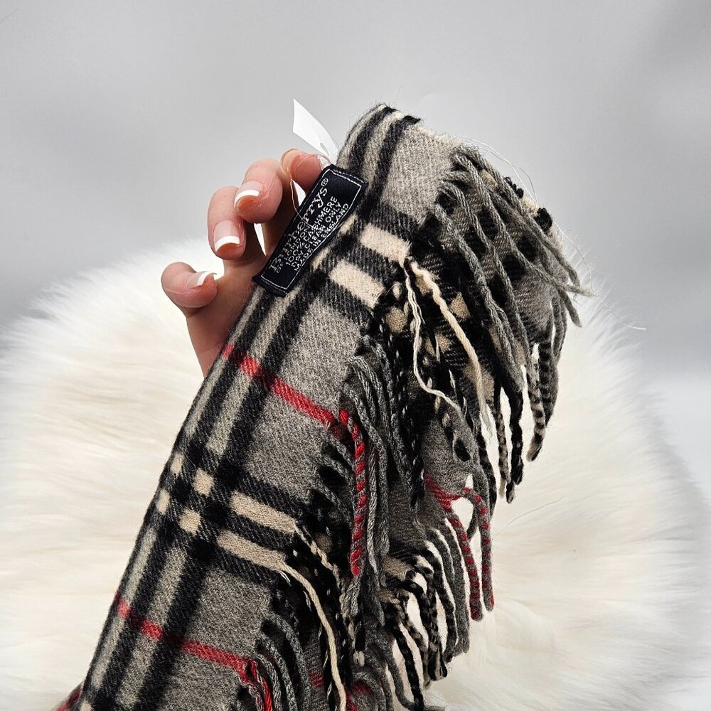 Burberry Novacheck Grey Cashmere Scarf